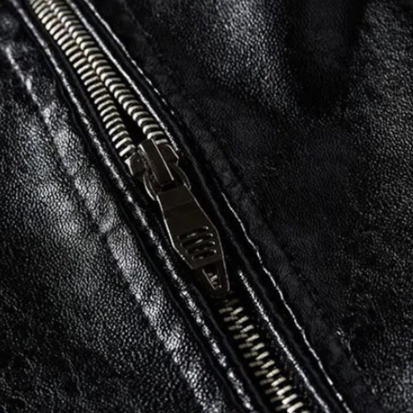 New Men's Autumn High Quality Fashion Coat Leather Jacket Motorcyle - Picture 5 of 11